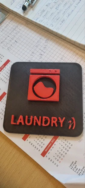 Mẫu biển báo Laundry (khu vực giặt ủi) in 3D treo cửa tiện ích - Image 1