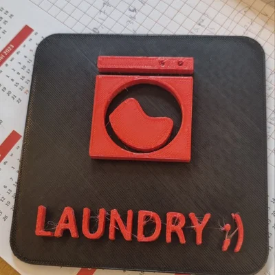 Mẫu biển báo Laundry (khu vực giặt ủi) in 3D treo cửa tiện ích