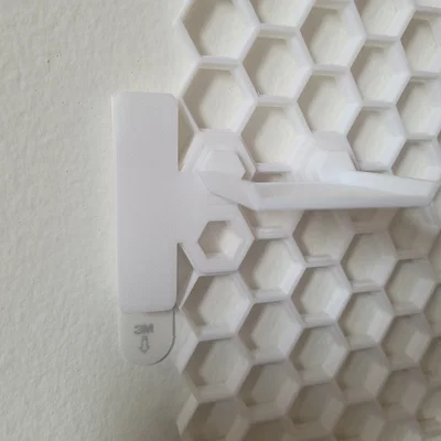 Ngàm gắn 3M Command Strip cho Honeycomb + Double Hollow Insert gắn tường