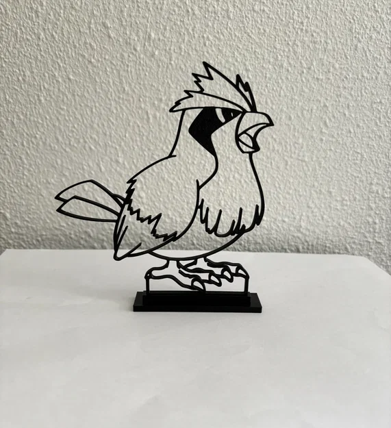 Mô hình trang trí Pidgey Pokemon phong cách Line Art cực chất - Image 1