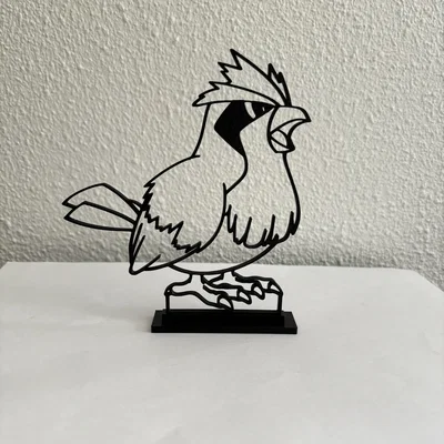 Mô hình trang trí Pidgey Pokemon phong cách Line Art cực chất