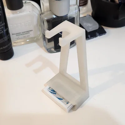 Đế treo dao cạo DE kèm khe chứa lưỡi (DE Safety Razor Stand with Blade Slot)