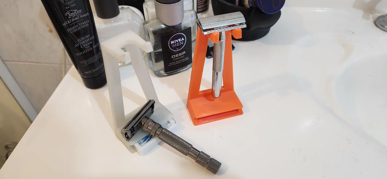 Đế treo dao cạo DE kèm khe chứa lưỡi (DE Safety Razor Stand with Blade Slot) - Image 3