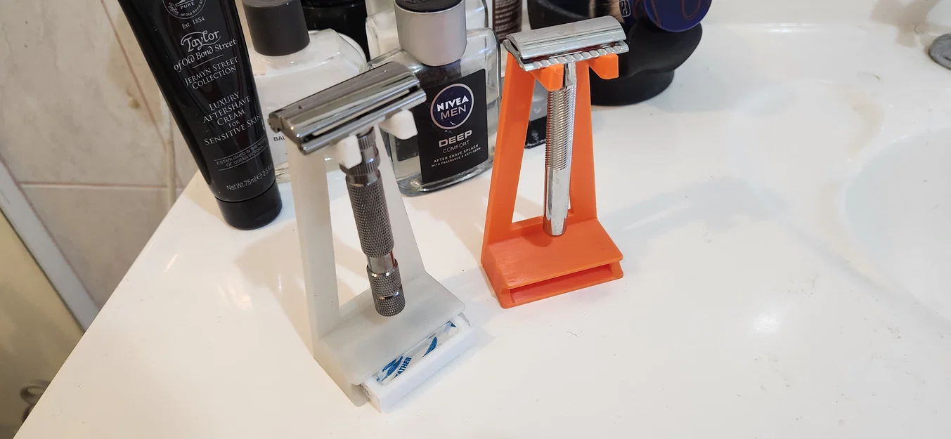 Đế treo dao cạo DE kèm khe chứa lưỡi (DE Safety Razor Stand with Blade Slot) - Image 4