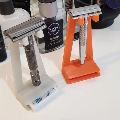 Đế treo dao cạo DE kèm khe chứa lưỡi (DE Safety Razor Stand with Blade Slot)