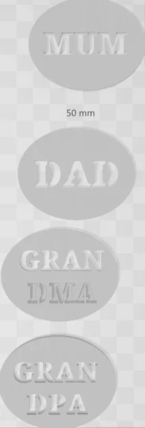 Stencil chữ DAD, MUM, GRANDMA & GRANDPA - Image 1