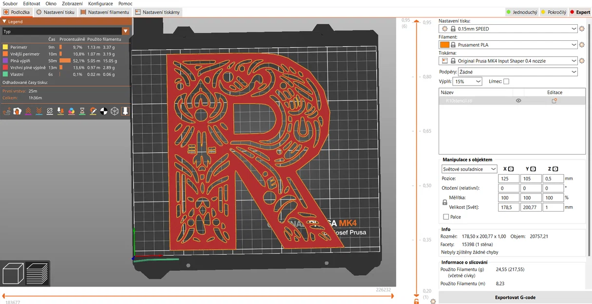 Mẫu stencil chữ R trang trí nghệ thuật in 3D độc đáo - Image 1