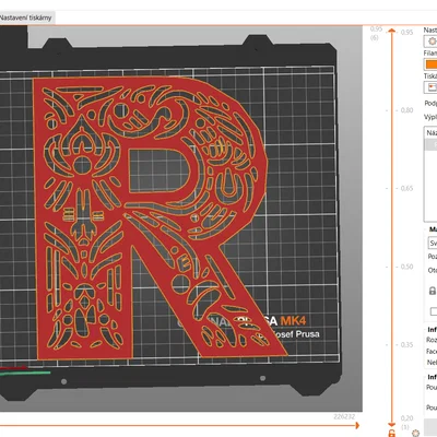 Mẫu stencil chữ R trang trí nghệ thuật in 3D độc đáo