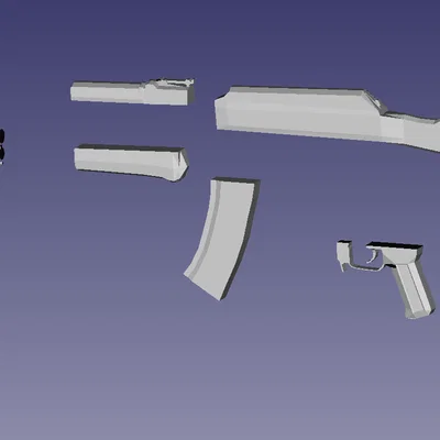 AK-47 (Avtomat Kalashnikova) - Mô hình 3D