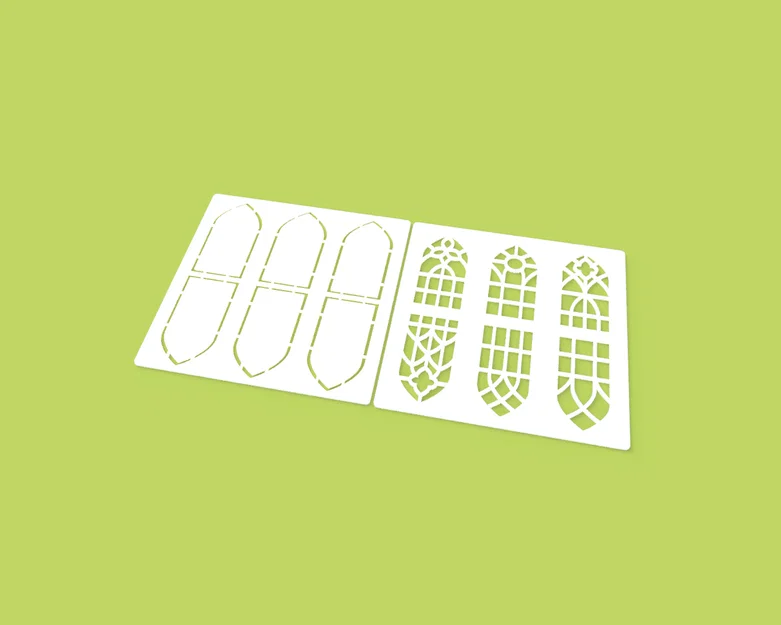 Bộ khuôn vẽ họa tiết cửa sổ phong cách Ma-rốc (Moroccan Stencils) - Image 1
