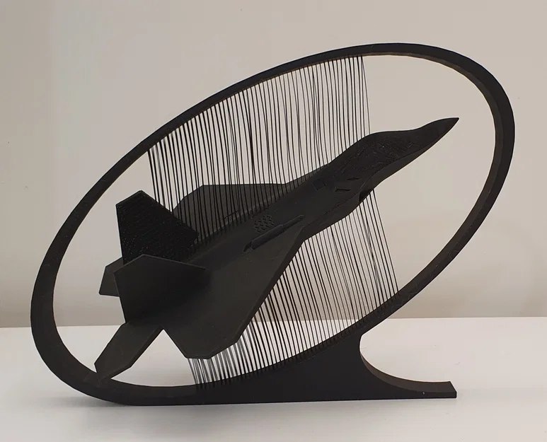 F-22 Raptor - Trưng bày String Art - Góc nhìn ngang - Image 1