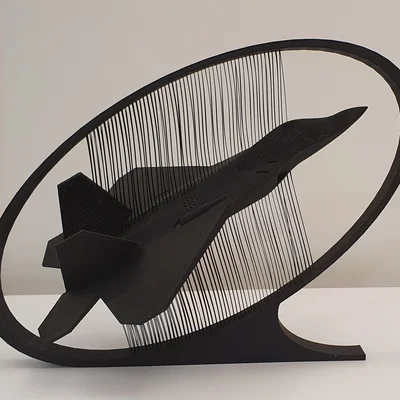 F-22 Raptor - Trưng bày String Art - Góc nhìn ngang