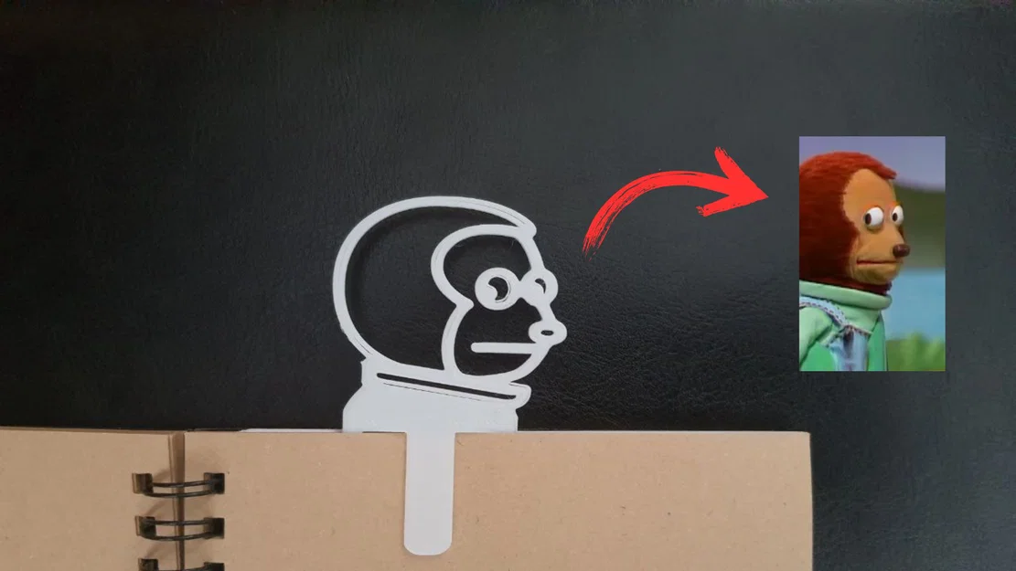 Kẹp sách meme chú khỉ nhìn đi chỗ khác - Monkey looking away Bookmark - Image 1