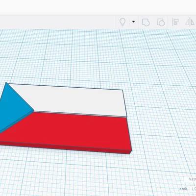 Mô hình 3D Quốc kỳ Cộng hòa Séc (česká vlajka) đẹp mắt
