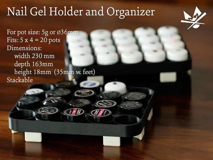 Khay đựng & sắp xếp hũ gel móng tay (xếp chồng) – Nail Gel Holder and Organizer - Image 1