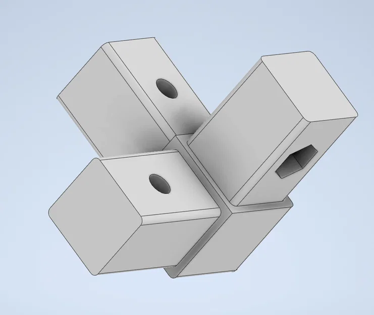 Khớp nối 3D chuyên dụng cho ống vuông 16mm (có khe bắt vít M4) - Image 1