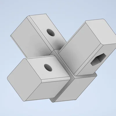 Khớp nối 3D chuyên dụng cho ống vuông 16mm (có khe bắt vít M4)