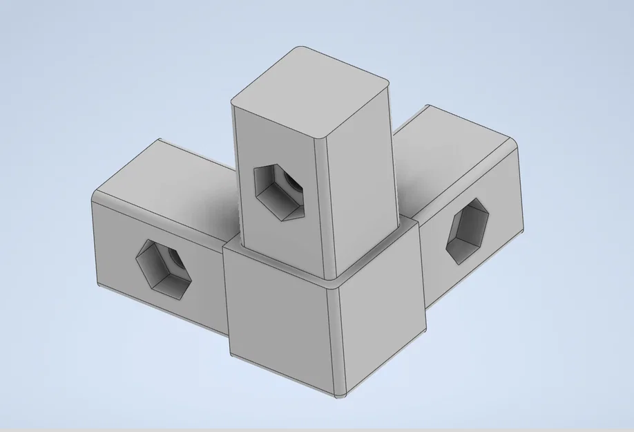Khớp nối 3D chuyên dụng cho ống vuông 16mm (có khe bắt vít M4) - Image 2