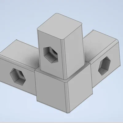 Khớp nối 3D chuyên dụng cho ống vuông 16mm (có khe bắt vít M4)