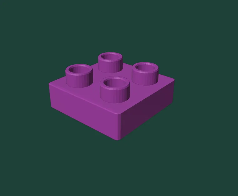 Gạch Lego Duplo 2x2 chiều cao 1/2 in 3D dễ dàng - Image 5