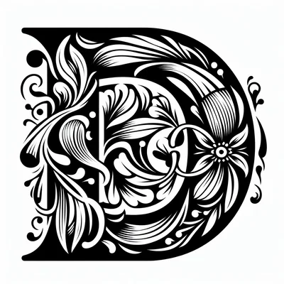 Tạo frottage: chữ D (phiên bản 2)
