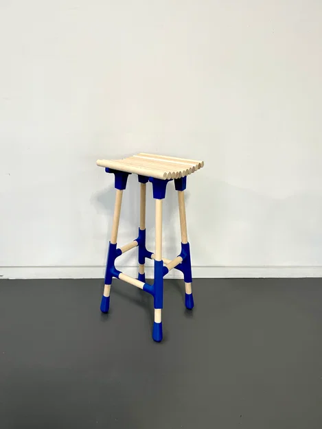 Ghế đôn 3Dowel Stool (dowel 25mm + bracket in 3D) - Image 1