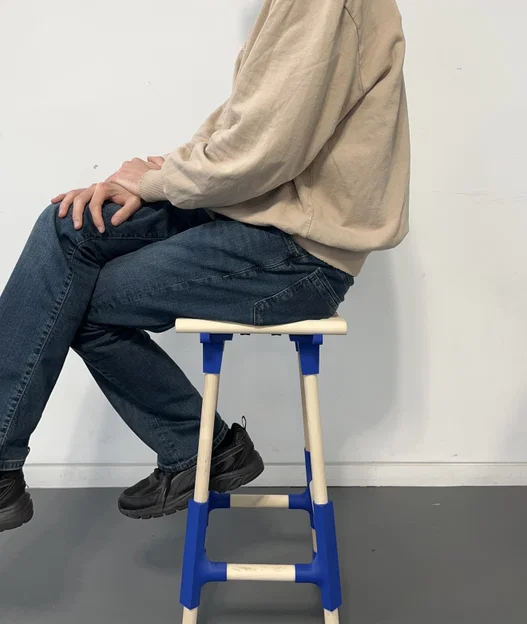 Ghế đôn 3Dowel Stool (dowel 25mm + bracket in 3D) - Image 2