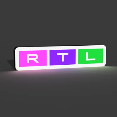 Đèn LED Lightbox Logo RTL (Kênh TV Đức) - RTL German TV Channel Lightbox LED Lamp