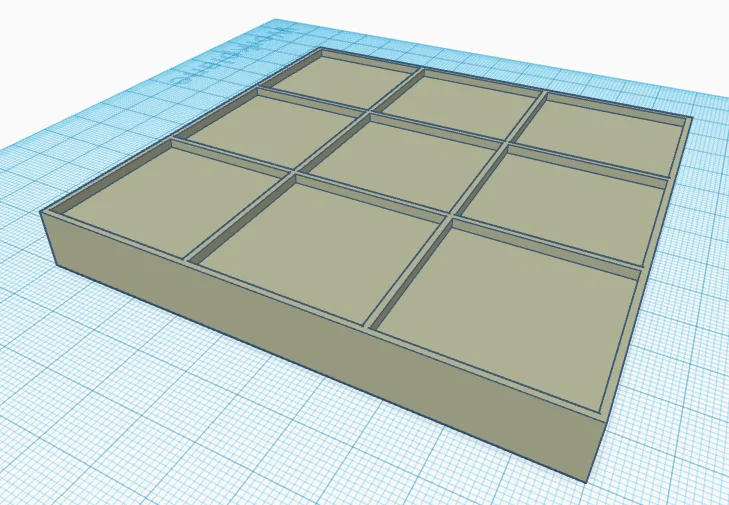 Bàn cờ vuông đơn giản 10x10cm chia lưới 3x3 - Image 1