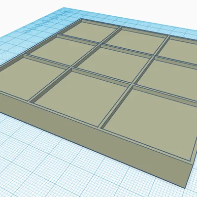 Bàn cờ vuông đơn giản 10x10cm chia lưới 3x3