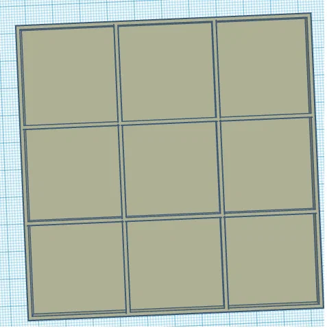 Bàn cờ vuông đơn giản 10x10cm chia lưới 3x3 - Image 2