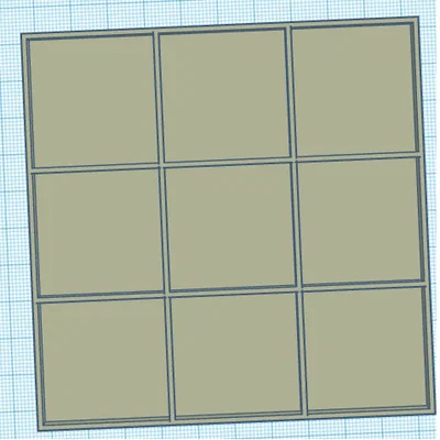 Bàn cờ vuông đơn giản 10x10cm chia lưới 3x3