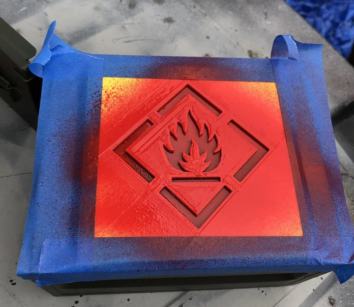 Stencil xịt sơn cảnh báo dễ cháy (Flammable) - Image 3
