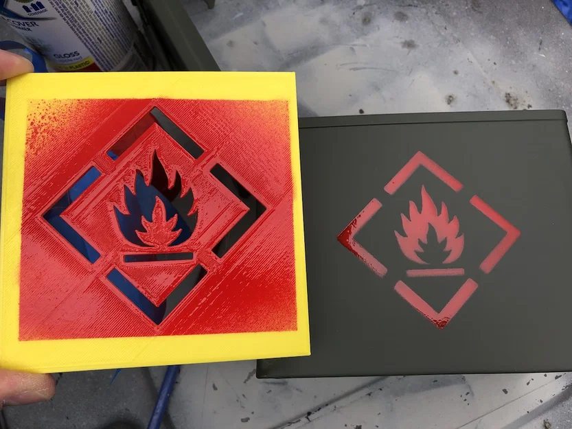Stencil xịt sơn cảnh báo dễ cháy (Flammable) - Image 4
