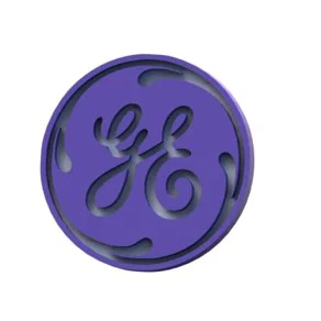 Mô hình logo General Electric (GE) dạng đế lót ly in 3D tinh xảo
