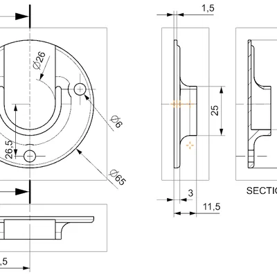 Giá treo gắn tường cho ống 25mm