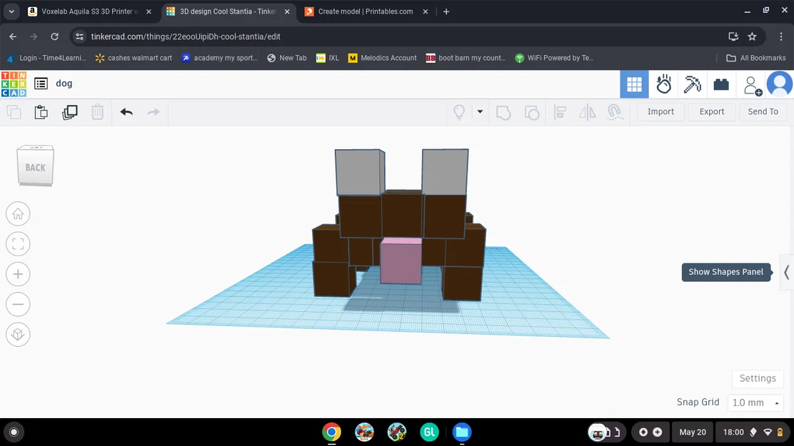Mô hình chú cún khối vuông (Cute Dog) in 3D dễ thương - Image 1