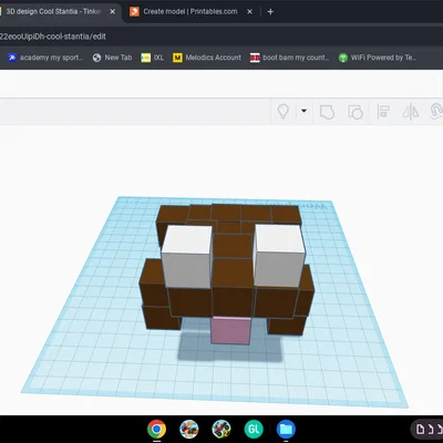 Mô hình chú cún khối vuông (Cute Dog) in 3D dễ thương