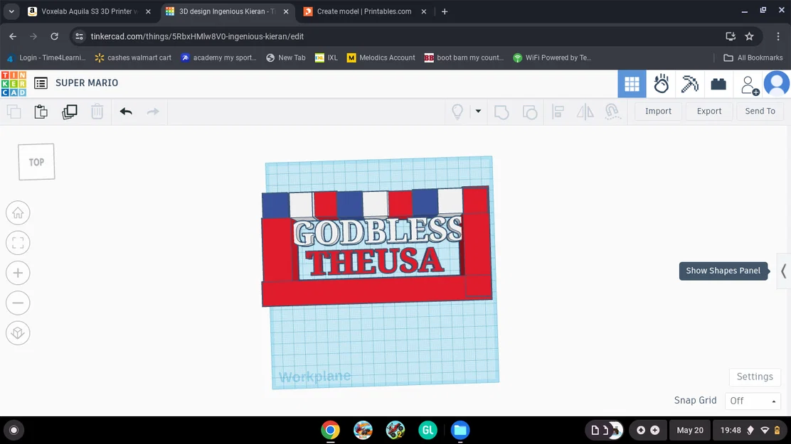 Mô hình trang trí 3D God Bless The USA - Thiết kế ấn tượng - Image 1