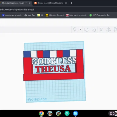 Mô hình trang trí 3D God Bless The USA - Thiết kế ấn tượng
