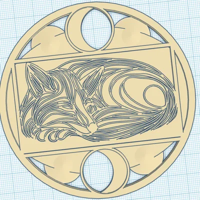 Miếng lót ly in 3D hình cáo ngủ (Sleeping fox) đẹp mắt