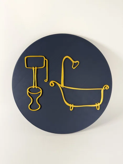Bảng Hiệu Trang Trí Phòng Tắm 3D Độc Đáo - Artsy Bathroom Sign - Image 1