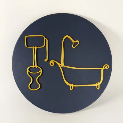 Bảng Hiệu Trang Trí Phòng Tắm 3D Độc Đáo - Artsy Bathroom Sign