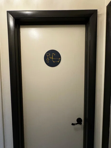 Bảng Hiệu Trang Trí Phòng Tắm 3D Độc Đáo - Artsy Bathroom Sign - Image 2