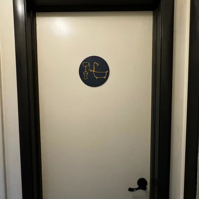 Bảng Hiệu Trang Trí Phòng Tắm 3D Độc Đáo - Artsy Bathroom Sign