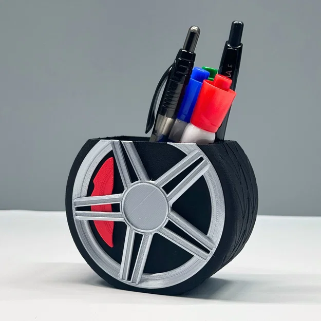 Phụ kiện để bàn Bánh Xe Ô Tô in 3D (3D Printable Car Wheel Desktop Accessory) - Image 2