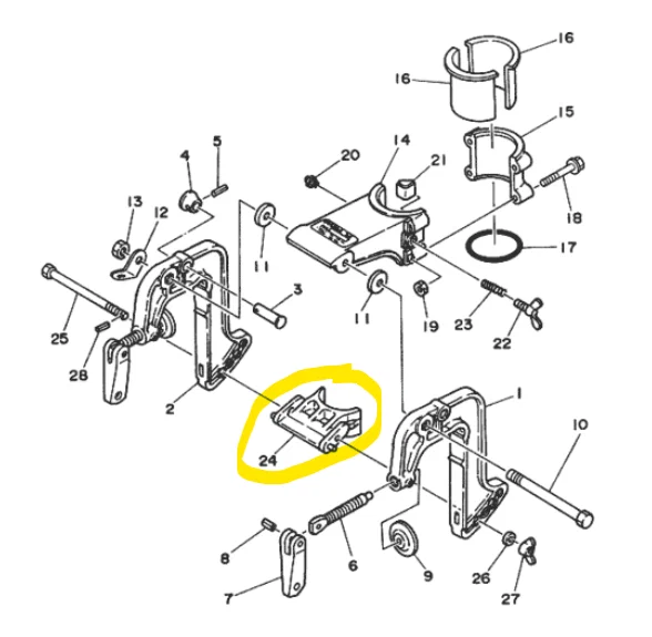 Yamaha 2B, Receiver, Thrust – Chi tiết thrust receiver cho máy Yamaha 2hp - Image 1