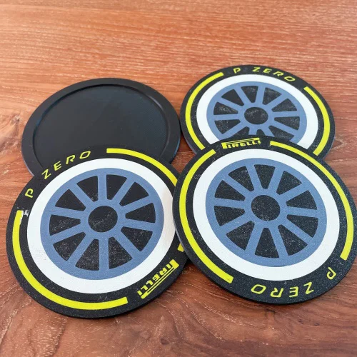 Bộ lót ly hình lốp xe F1 18" Pirelli Pzero và Cinturato - Image 2