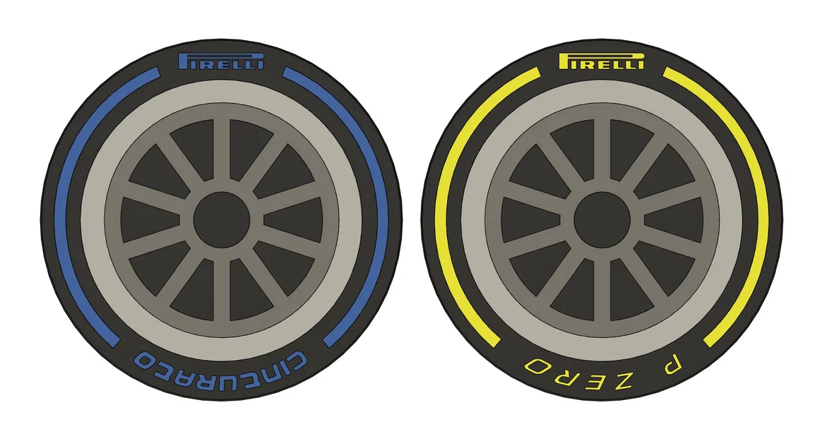 Bộ lót ly hình lốp xe F1 18" Pirelli Pzero và Cinturato - Image 8