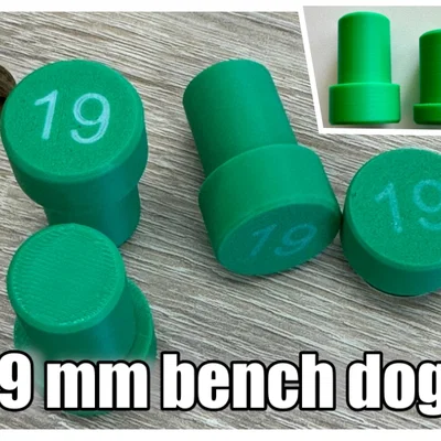 Bench dog 19 mm / Anlagebolzen 19 mm (2 phiên bản đầu 13 mm & 6.5 mm)